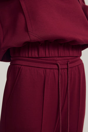 The Luxe Fleece Jogger - Burgundy Wine