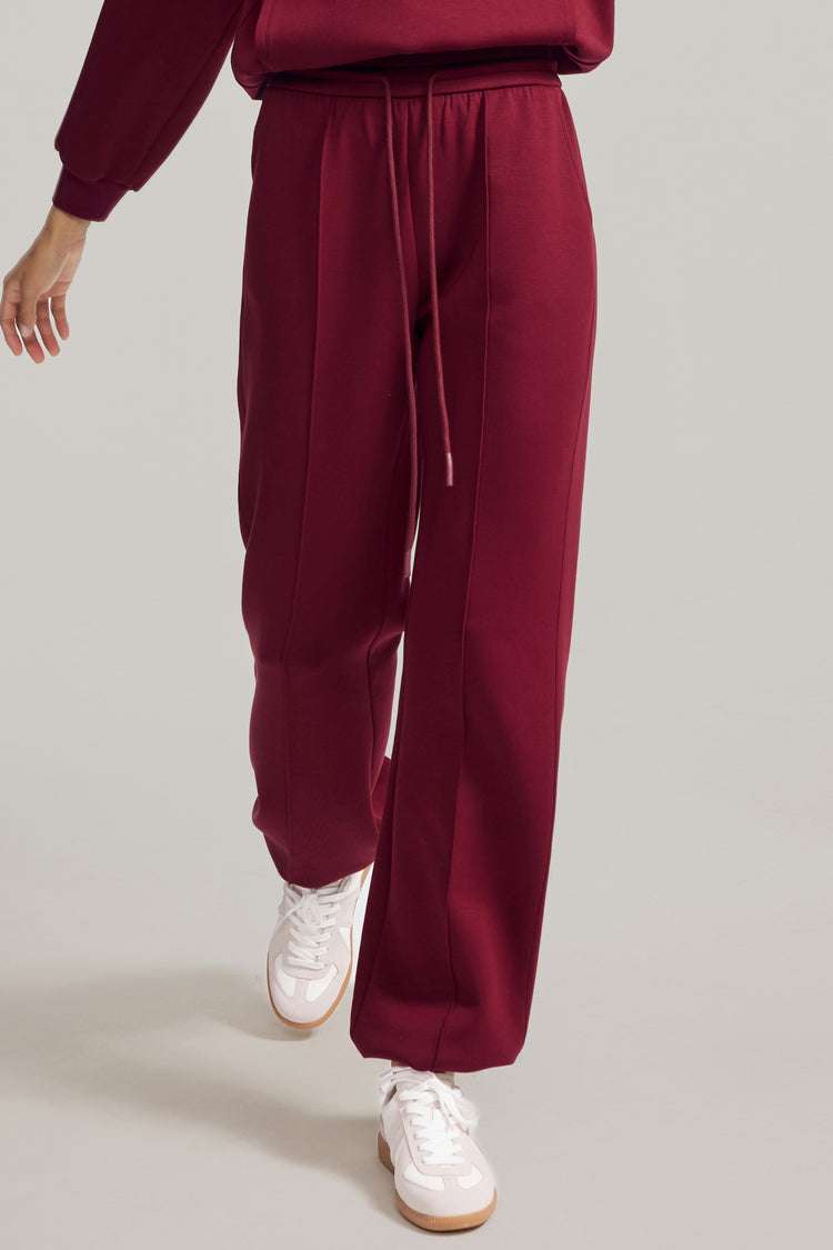 The Luxe Fleece Jogger - Burgundy Wine