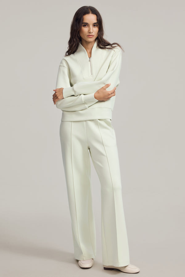 Women’s Luxe Half-Zip Pullover - Pistachio Cream