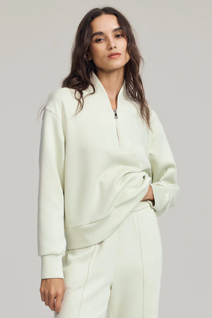 Women’s Luxe Half-Zip Pullover - Pistachio Cream