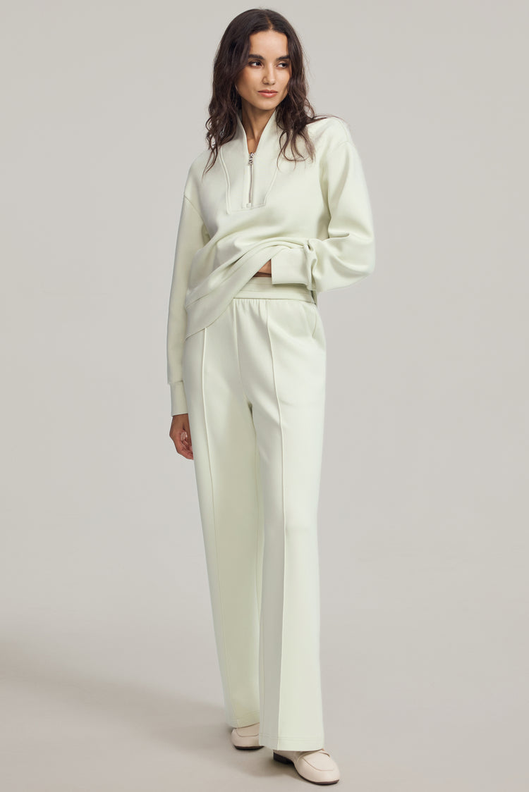 Women’s Luxe Half-Zip Pullover - Pistachio Cream