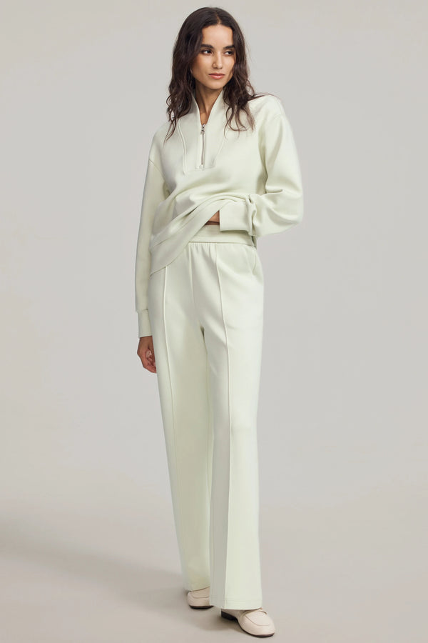 Women’s Luxe Half-Zip Pullover - Pistachio Cream