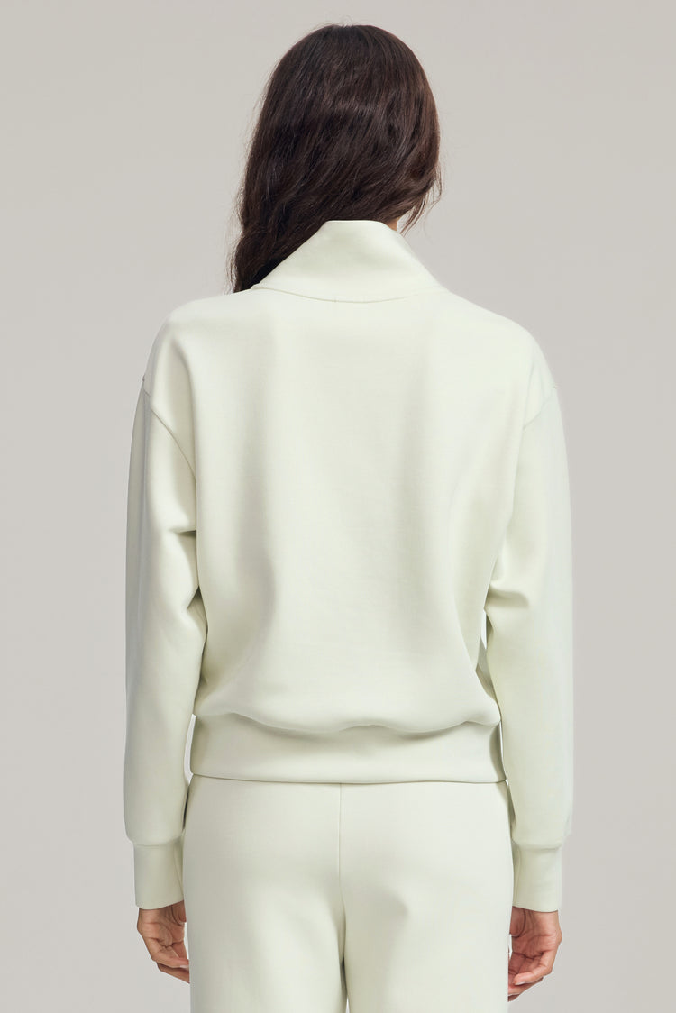 Women’s Luxe Half-Zip Pullover - Pistachio Cream