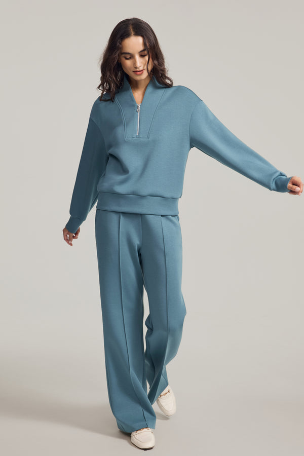 Women’s Luxe Half-Zip Pullover - Slate Blue