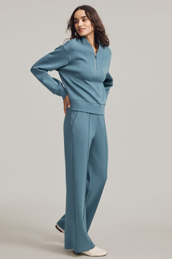 Women’s Luxe Half-Zip Pullover - Slate Blue
