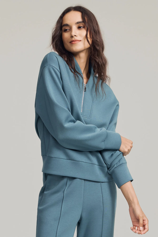 Women’s Luxe Half-Zip Pullover - Slate Blue
