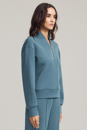 Women’s Luxe Half-Zip Pullover - Slate Blue