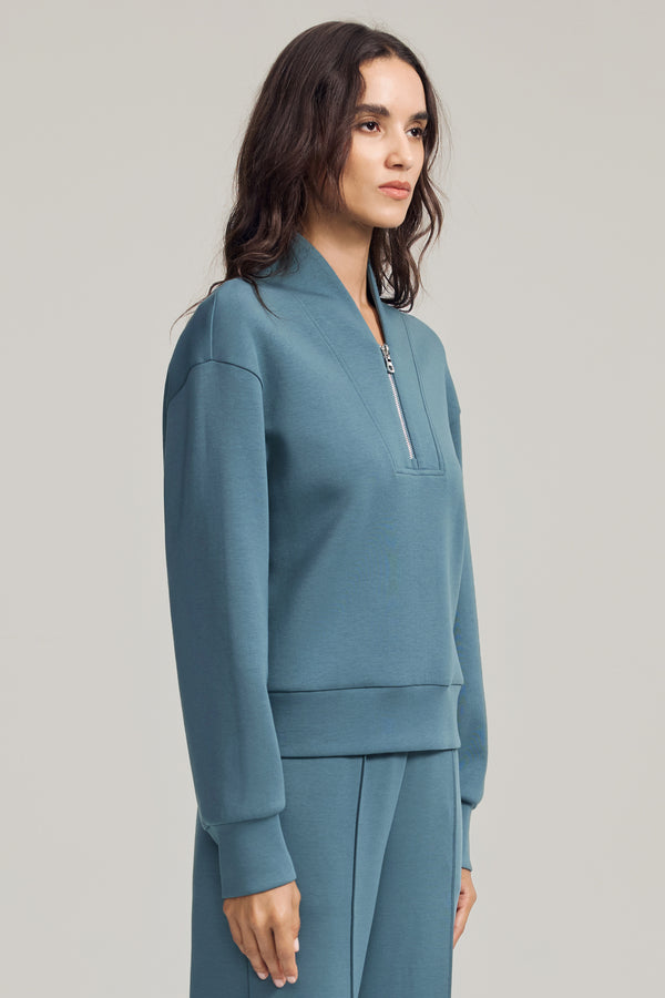 Women’s Luxe Half-Zip Pullover - Slate Blue