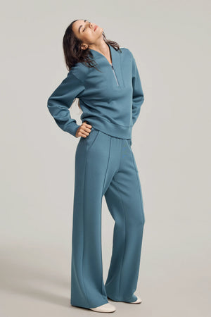 Women’s Luxe Half-Zip Pullover - Slate Blue