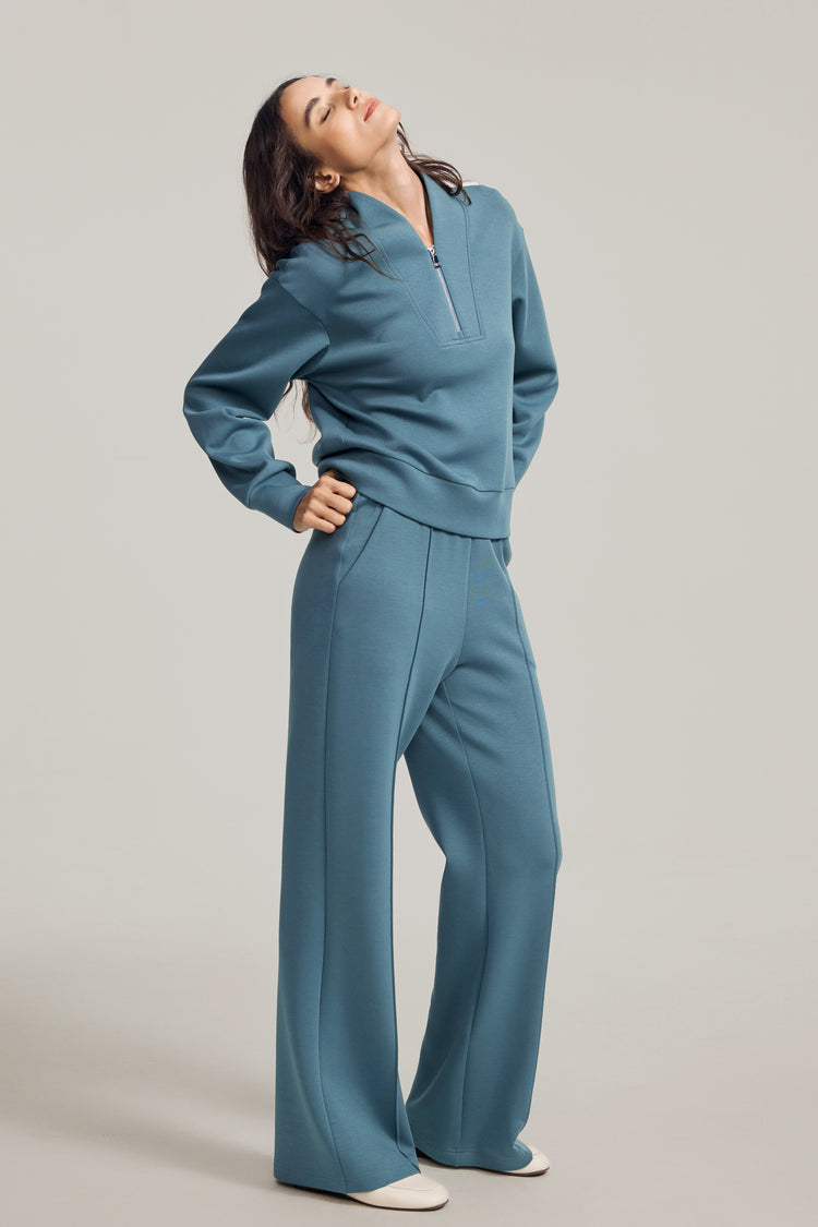 Women’s Luxe Half-Zip Pullover - Slate Blue
