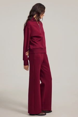Women’s Luxe Wool Blend Pant - Burgundy Wine