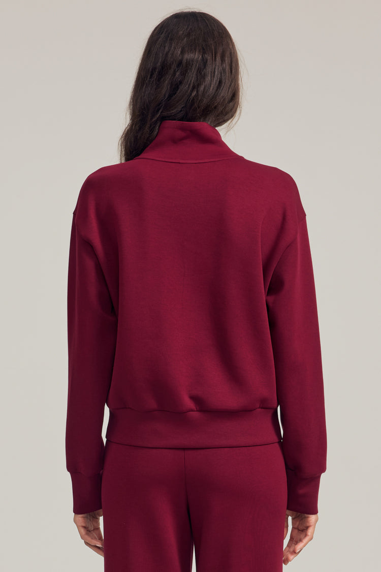 Women’s Luxe Half-Zip Pullover - Burgundy Wine