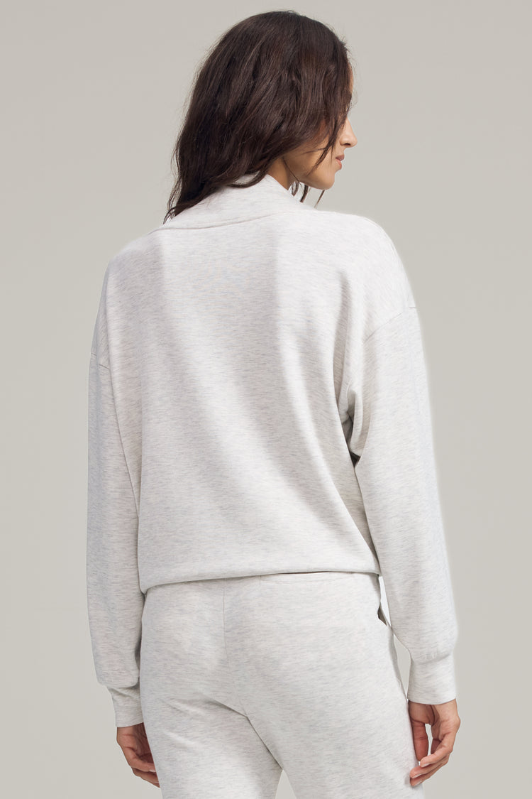 Women’s Soft Drape Funnel-Neck Pullover - Heather Oatmilk