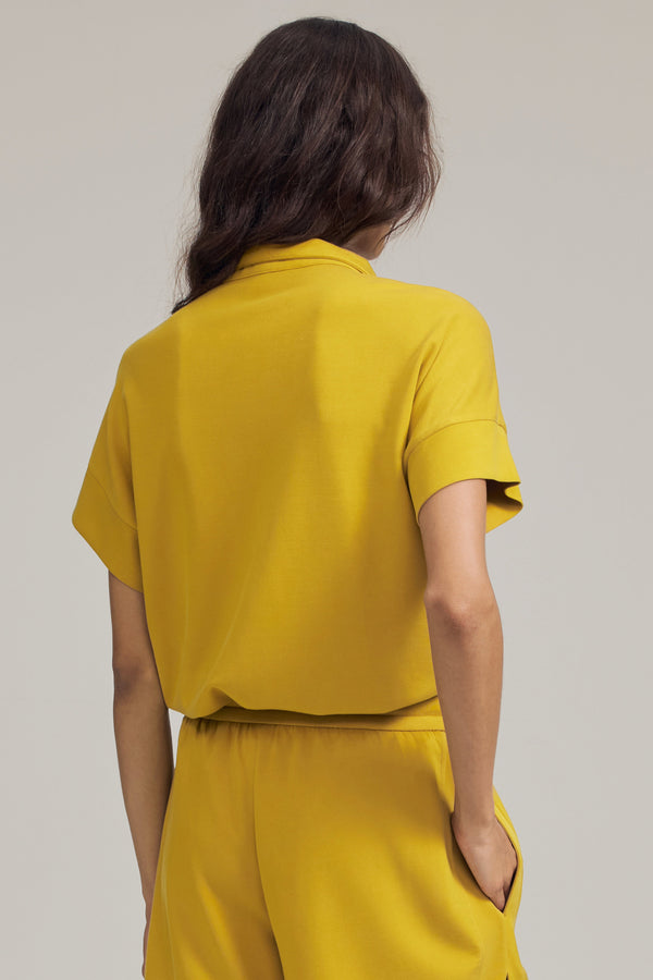 Women’s Half-Zip Lounge Polo - Marigold