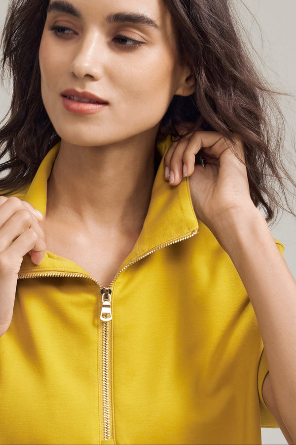 Women’s Half-Zip Lounge Polo - Marigold