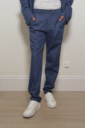 Men’s Structured Denim Trouser - Indigo Rinse